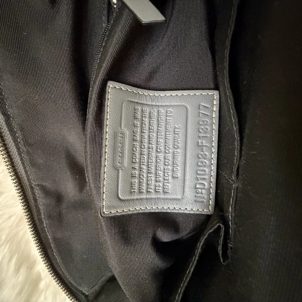 Coach Gray and Cream Shoulder Bag#F13977